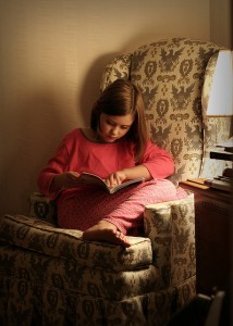 girl reading book