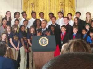 President Obama addresses the participants of the 2016 White House Science Fair.