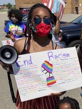 A youth participant who used data from TikTok, CDC data, local dashboards, and newspaper images to make decisions on how to participate in local Black Lives Matter protests safely