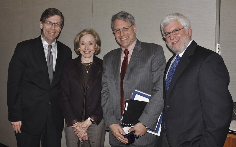 Michael Levine, Joan Ganz Cooney, Gary Knell, and Lewis Bernstein