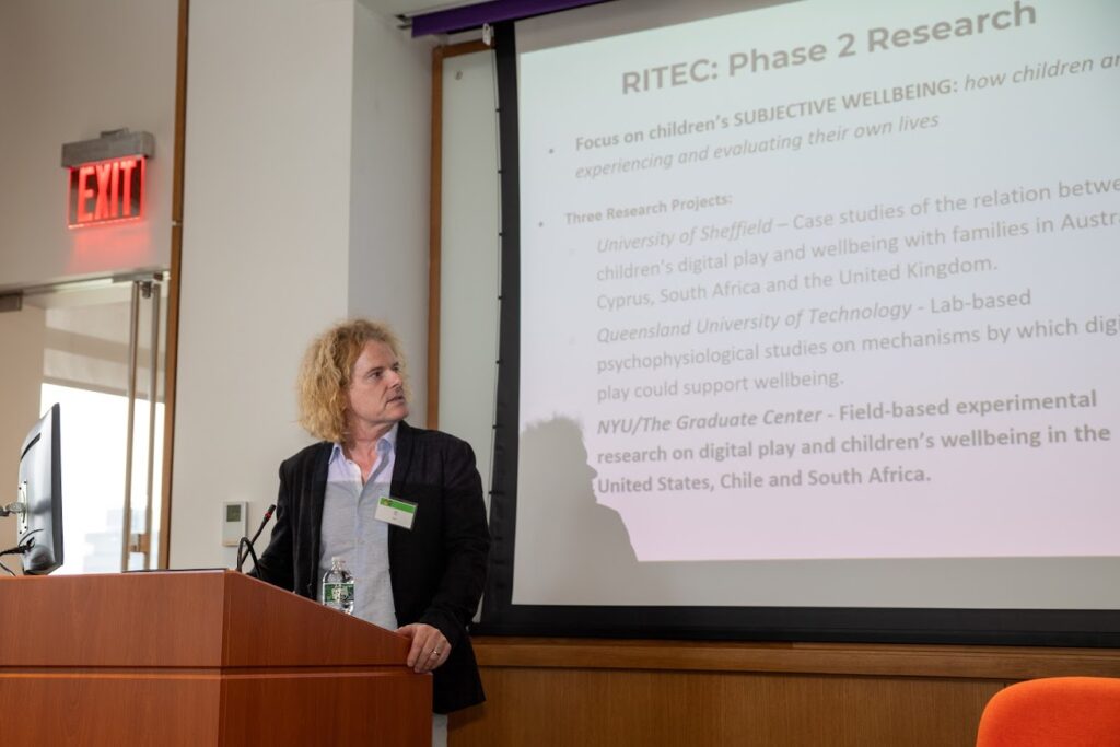 Jan Plass presented results from the new RITEC research findings: The RITEC framework held up under testing and games that are designed well can have a positive impact on children’s well-being