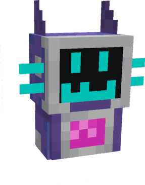  A Pixelated Robot with a smiling face and cat ears.
